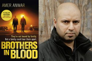 An image of author Amer Anwar and the cover of his book