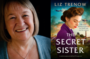Photo of author Liz Trenow and book cover image of The Secret Sister